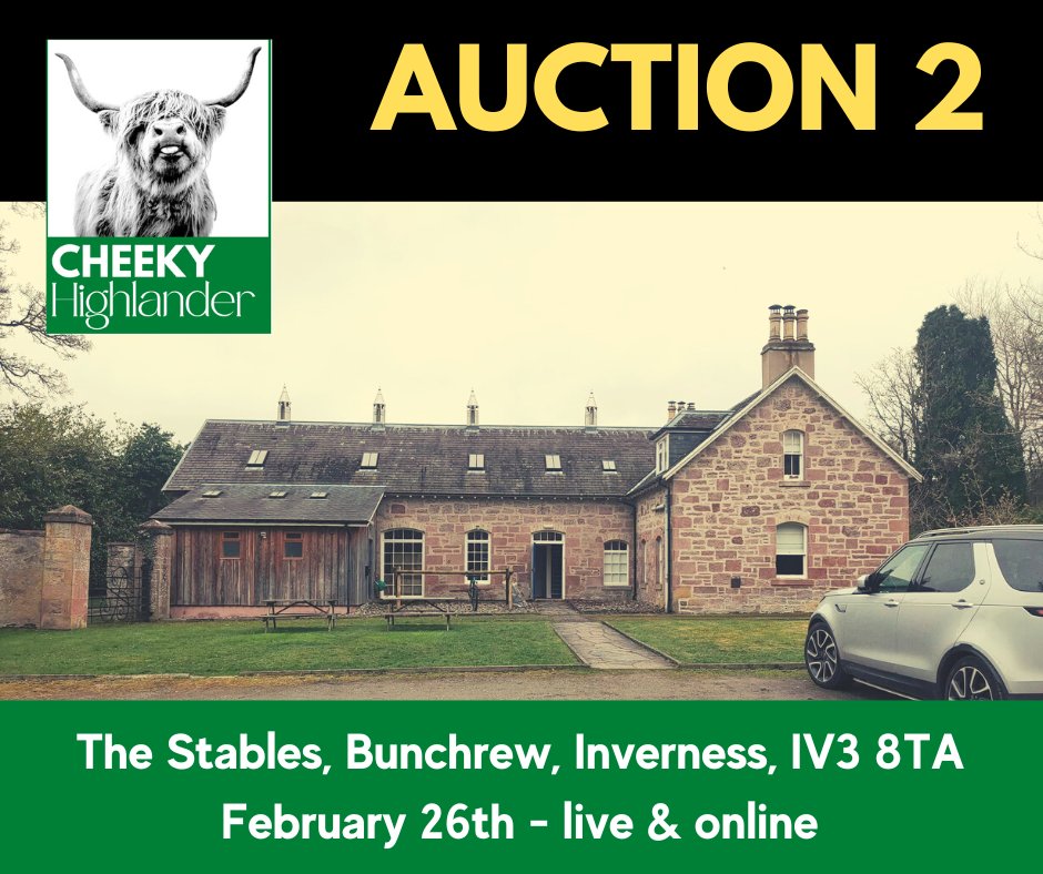 CALL FOR AUCTION LOTS

Cheeky Auction 2 - Sunday Feb 26th Inverness

Get in touch if you have items you want to put into auction.

Sales commission is 20% 

The Cheeky Highlander
cheekyhighlander.co.uk

#antique #onlineauctions #antiqueauction #thesaleroom