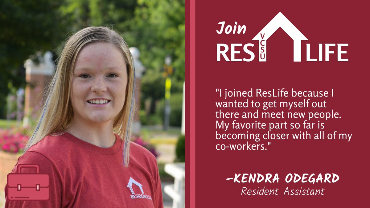 VCSUResLife's tweet photo. Here are Kendra's thoughts on deciding to #JoinResLife.
#VCSUResLife #ResLife #ResidentAssistant
#AssistantHallDirector #Hiring #OnCampusJobs https://t.co/ffuFTXAPDm