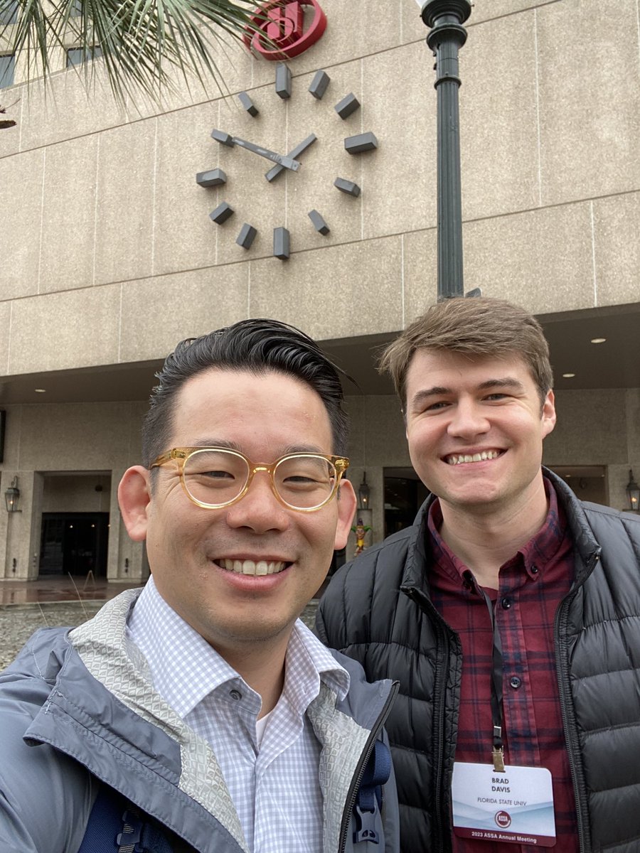 Paul Park (@paulpark310) on Twitter photo That’s a wrap! Enjoyed all the Econ of Ed sessions at #ASSA2023. Also, great to catch up with my pal <a href="/DavisEcon/">Brad Davis</a> and spend the weekend sharing Ed and Crime ideas. Off to LA! That’s a wrap! Enjoyed all the Econ of Ed sessions at #ASSA2023. Also, great to catch up with my pal <a href="/DavisEcon/">Brad Davis</a> and spend the weekend sharing Ed and Crime ideas. Off to LA!