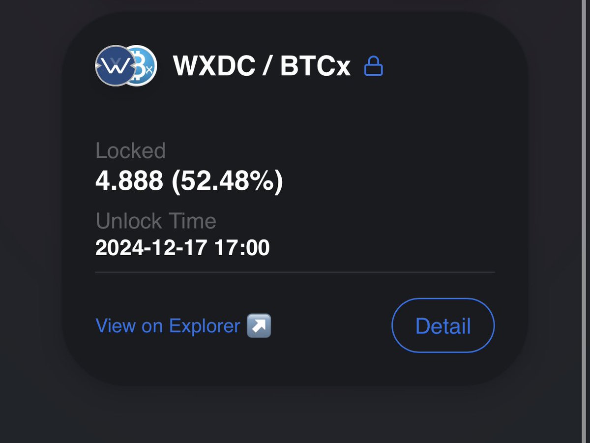B3lle888's tweet photo. You can check the proof that the total supply of 21M $BTCx has been locked at @XSwapProtocol launchpad at https://t.co/vrTA5D9UVM. Screenshots below.

#BuiltInXDC
#WeAreXDC
$XDC

When investing in crypto, always DYOR. https://t.co/yOCBTzHLe7