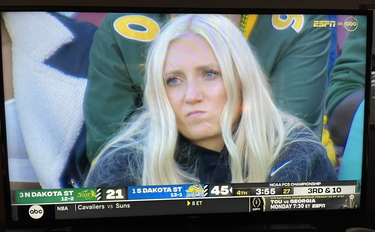 Honch's tweet image. The face of Bison Nation! Way to Go Jackrabbits! National Champions!