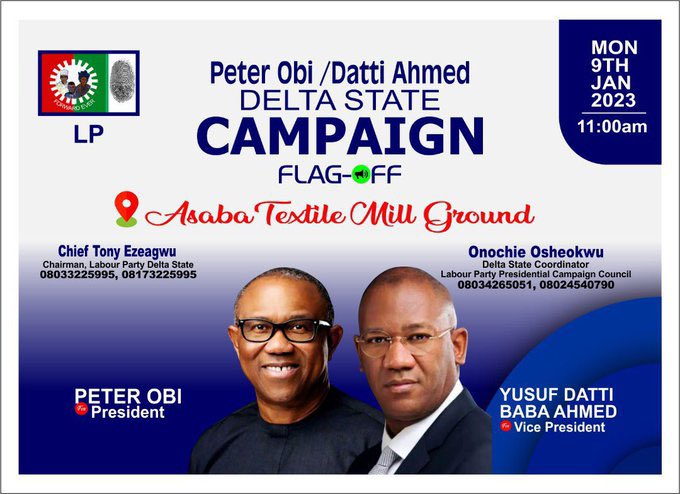 NgLabour's tweet photo. Following the blatant refusal of Governor  Ifeanyi Okowa to approve our choiced Public venue for our Rally, we were left with no option than to announce a New Venue for the Rally, which is now at OSHIMILI ARCHADE ASABA Delta State .

#VoteLabourParty https://t.co/oael5dcm7t