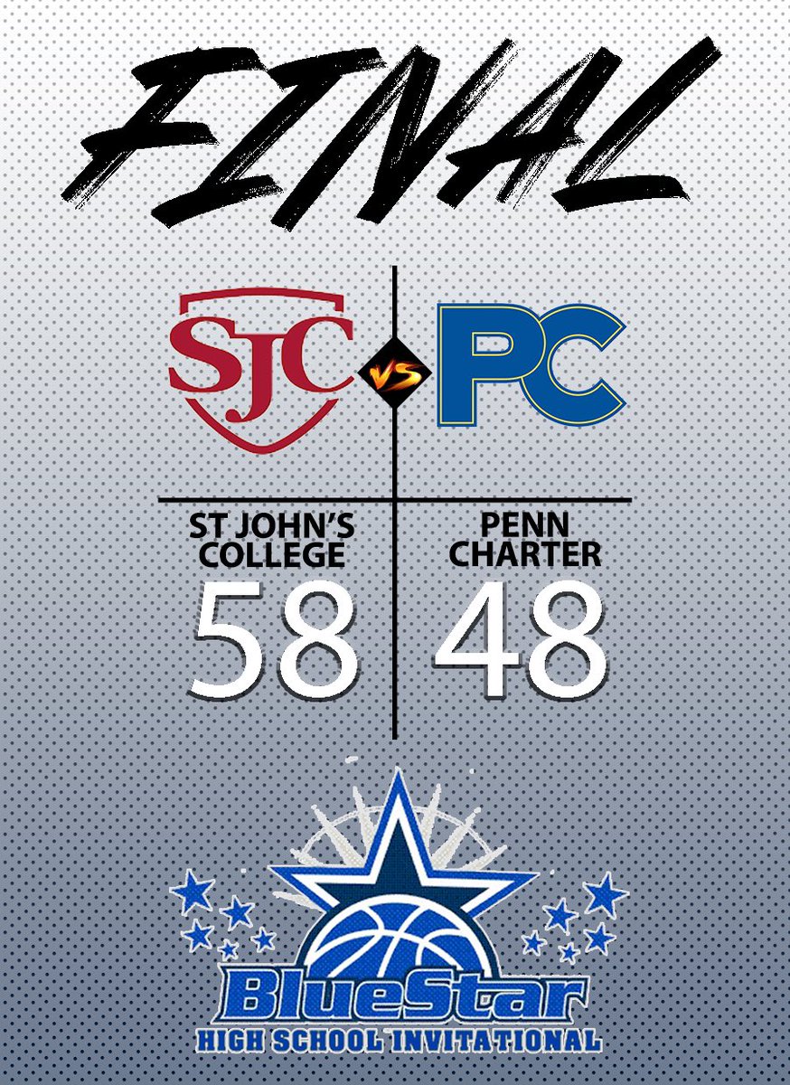 BlueStar_HSI's tweet photo. SJC (@SJCHSBBALL) takes down Penn Charter with a 58-48 victory here at the 2023 #BlueStarInvitational. https://t.co/Pb7uF0Uups