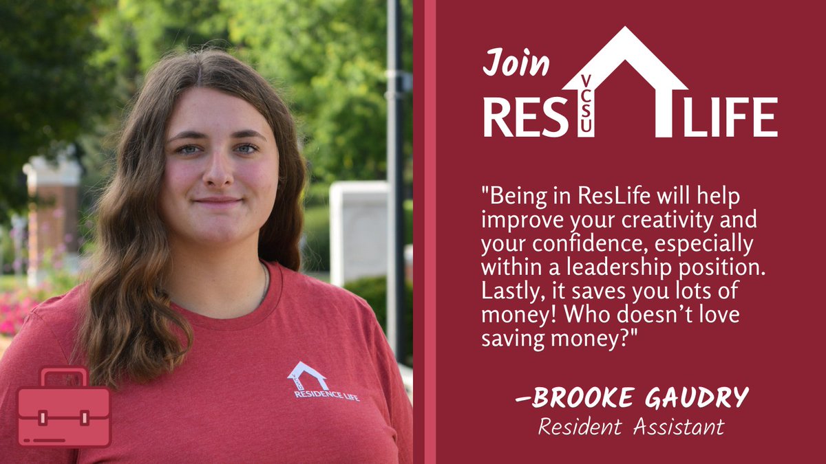 VCSUResLife's tweet photo. Here are Brooke's thoughts on deciding to #JoinResLife.

#VCSUResLife #ResLife #ResidentAssistant
#AssistantHallDirector #Hiring #OnCampusJobs https://t.co/iB0PhxLvXX