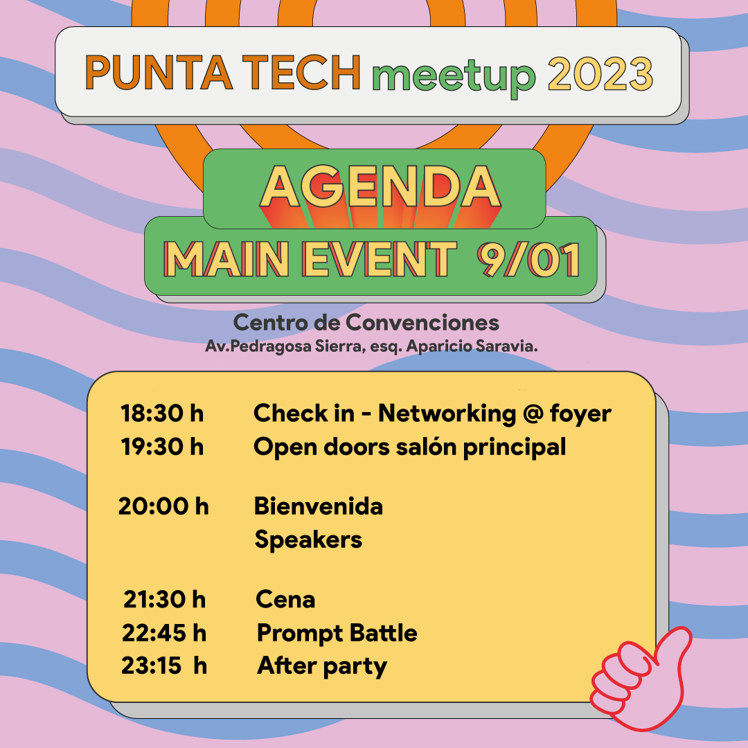 PuntaTech's tweet photo. Lo que todos estaban esperando: el cronograma del main event. ¡Les recomendamos guardar el Tweet para no perderse de nada! #PTM2023 https://t.co/Tf9T1XMjLC