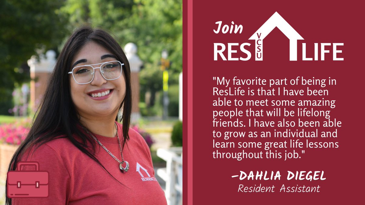 VCSUResLife's tweet photo. Here are Dahlia's thoughts on deciding to #JoinResLife.

#VCSUResLife #ResLife #ResidentAssistant
#AssistantHallDirector #Hiring #OnCampusJobs https://t.co/ungo8IeTcz