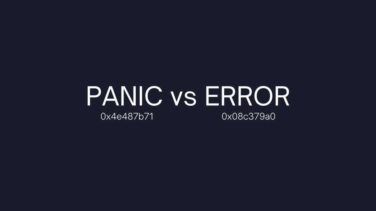 Let's talk about Panic vs Error.

A 🧵 to create some Panic.
