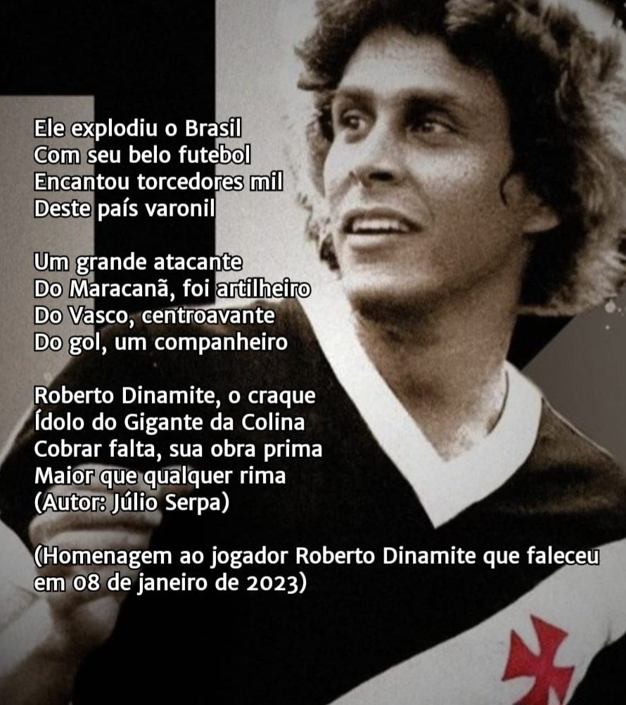 serpajulio's tweet photo. Pequena homenagem ao ídolo vascaíno Roberto Dinamite, feita por um flamenguista. https://t.co/Dv9sME93PS