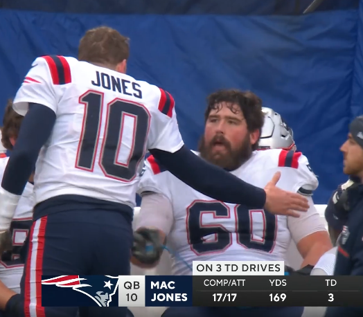 NFL's tweet photo. .@MacJones_10 on TD drives today 🔥

📺: #NEvsBUF on CBS
📱: Stream on NFL+ https://t.co/Zuxd3911Wt https://t.co/s11oAPntlS