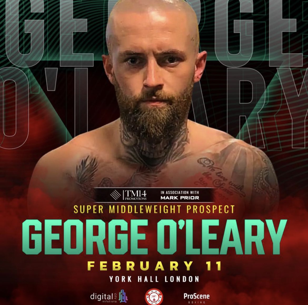 George the machine O’Leary fights 11th February York hall. Join the nutty army 🥊🥊🥊