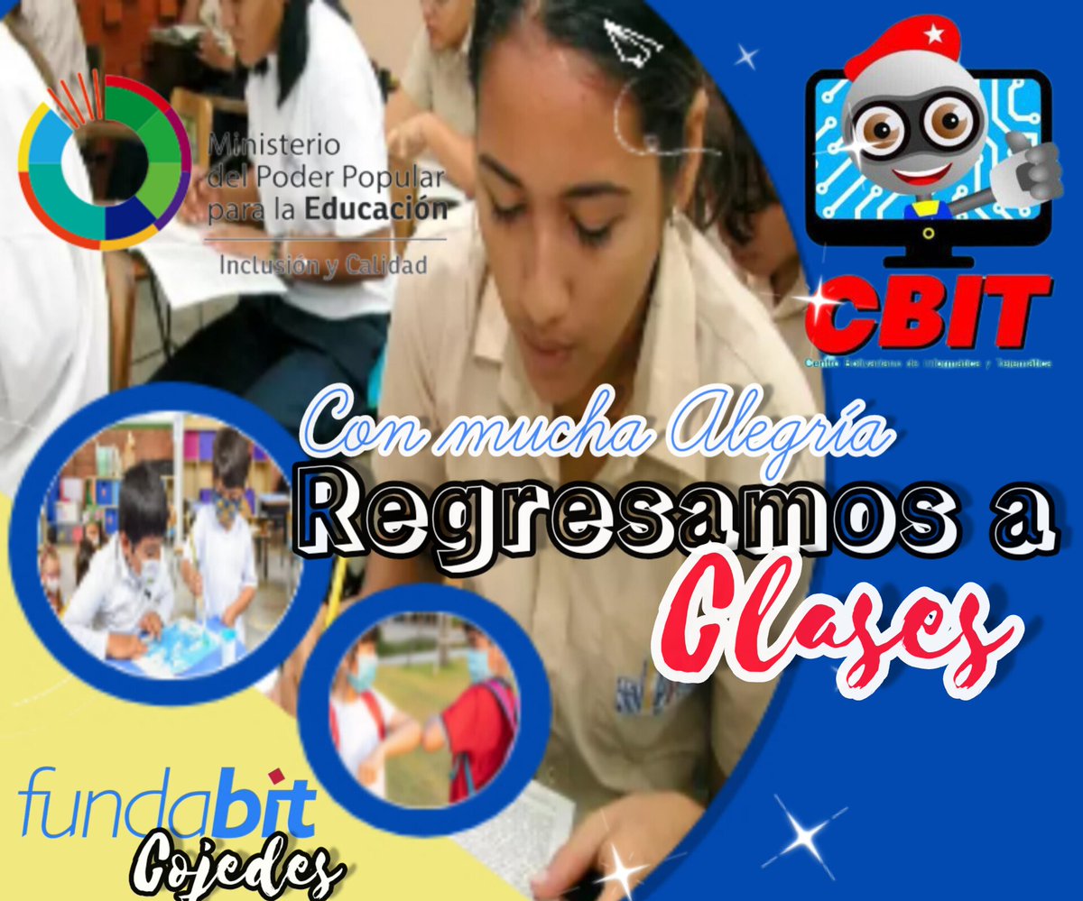 Fundabit_Coj's tweet photo. #RegresoAClases
Desde la FUNDABIT Cojedes , preparados y listos para recibir los estudiantes de la Patria Grande de Bolívar y apoyarlos en su Aprendizaje mediante las #Tics 
#SomosFundabit
#IntegracionLatinoamericana 

@NicolasMaduro @leivi24 @Fundabit_ @MPPEDUCACION https://t.co/AJYY7LQERw