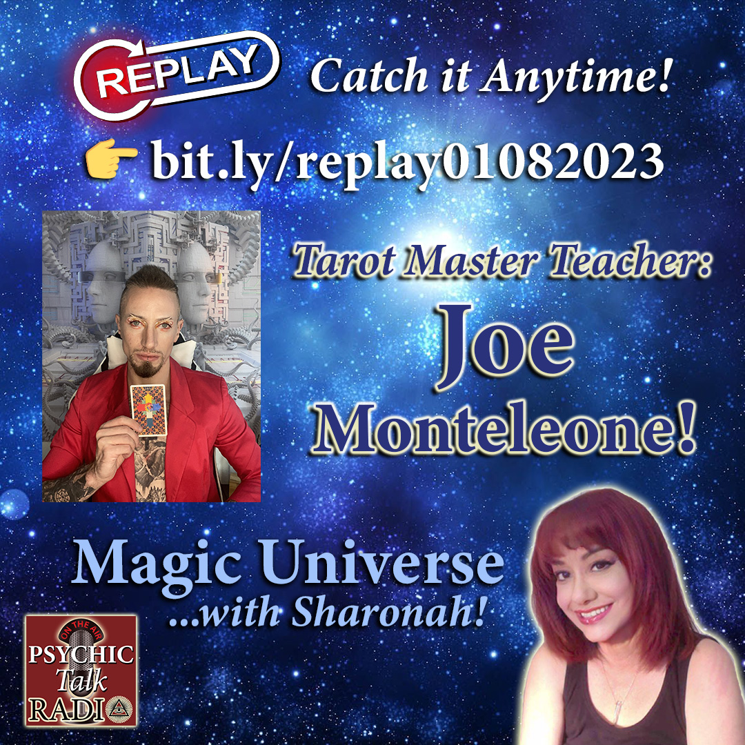 👉 bit.ly/replay01082023 #Tarot Master Teacher Joe Monteleone! 🎉💜 REPLAY! ...Catch it anytime 🎙️ 'Magic Universe' with @SharonahRapseik
