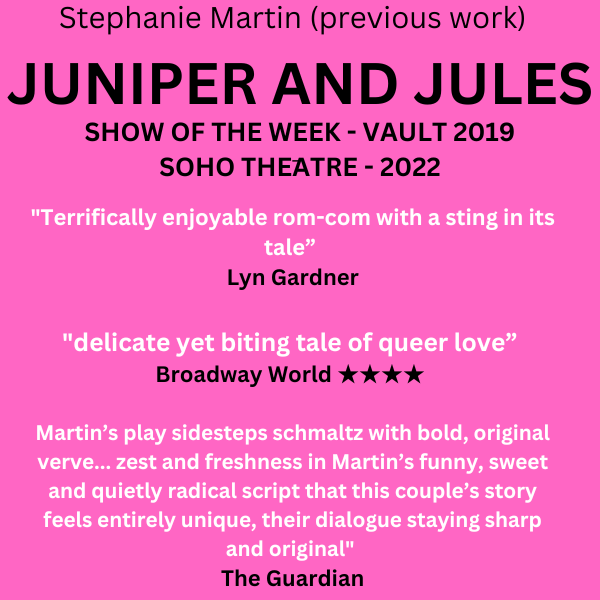 BruisedSky's tweet photo. Spotlight on @Steph_Martin_
THIRSTY Writer, new production @VAULTFestival, a brilliant new play from Bruised Sky
31 Jan-5 Feb @VAULTFestival
🎟 https://t.co/ckb6KjMB04
Director @le_crass 
#femaleplaywright
#londontheatre #queerlondon  #lgbtnightlife #queernightlife  #lgbtqilondon https://t.co/uu1iiVQDev