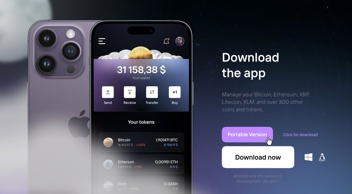 moonwalletnews's tweet image. 👀 Small update

🖥️ You can now download a portable version of the desktop application, which does not need to be installed. After downloading, you will need to unzip the files into the directory you want.

🌙 Moon Wallet team wish you a nice Christmas vacations!
