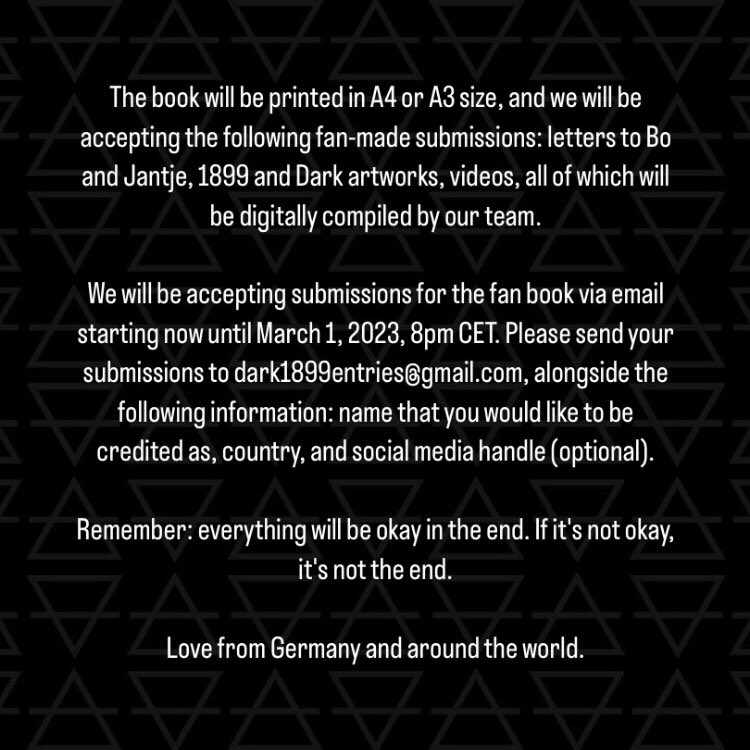 Hi 1899 family,
the past days have been tough. We thought now is the perfect time to show Bo and Jantje how many care about their work and thank them for the past years with a special fan-book. We would love to have you all be part of it!
More information: tumblr.com/blog/view/1899…