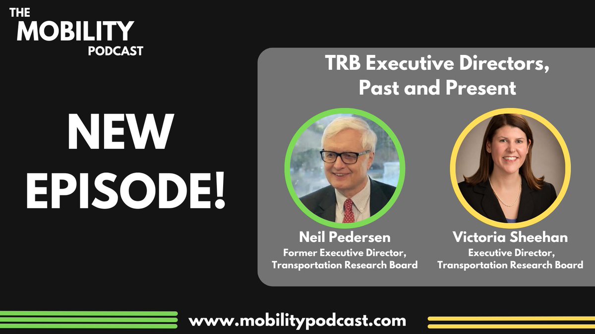 NOW LIVE: A special #TRBAM interview with Neil Pedersen and Victoria Sheehan, the past and present <a href="/NASEMTRB/">TRB</a> Executive Directors. We discuss TRB's research, opportunities to volunteer and contribute, and elevating diverse perspectives in the sector.

open.spotify.com/episode/5kWNtR…