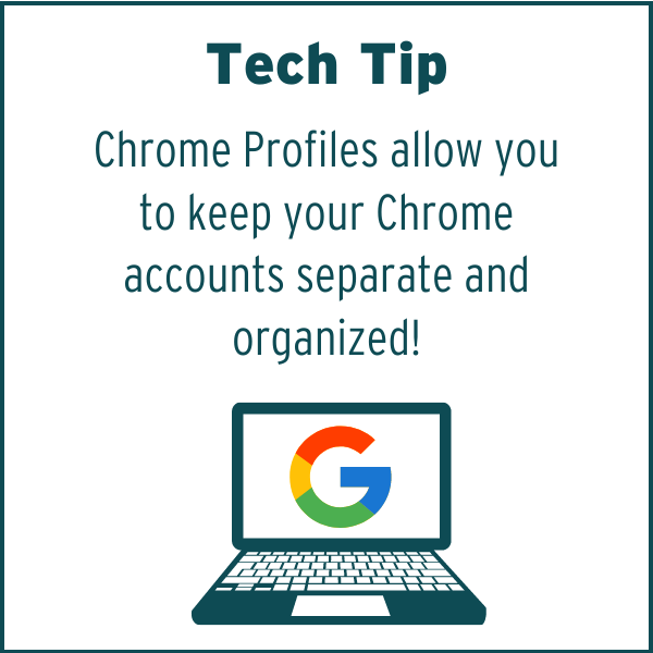 FWISDEdTech's tweet photo. Keep yourself organized by setting up separate Chrome profiles for work and personal accounts and/or for different users. Click the link below for details.#FWEDTechTips https://t.co/1N5qrFkuEy https://t.co/HuYly3U0IN