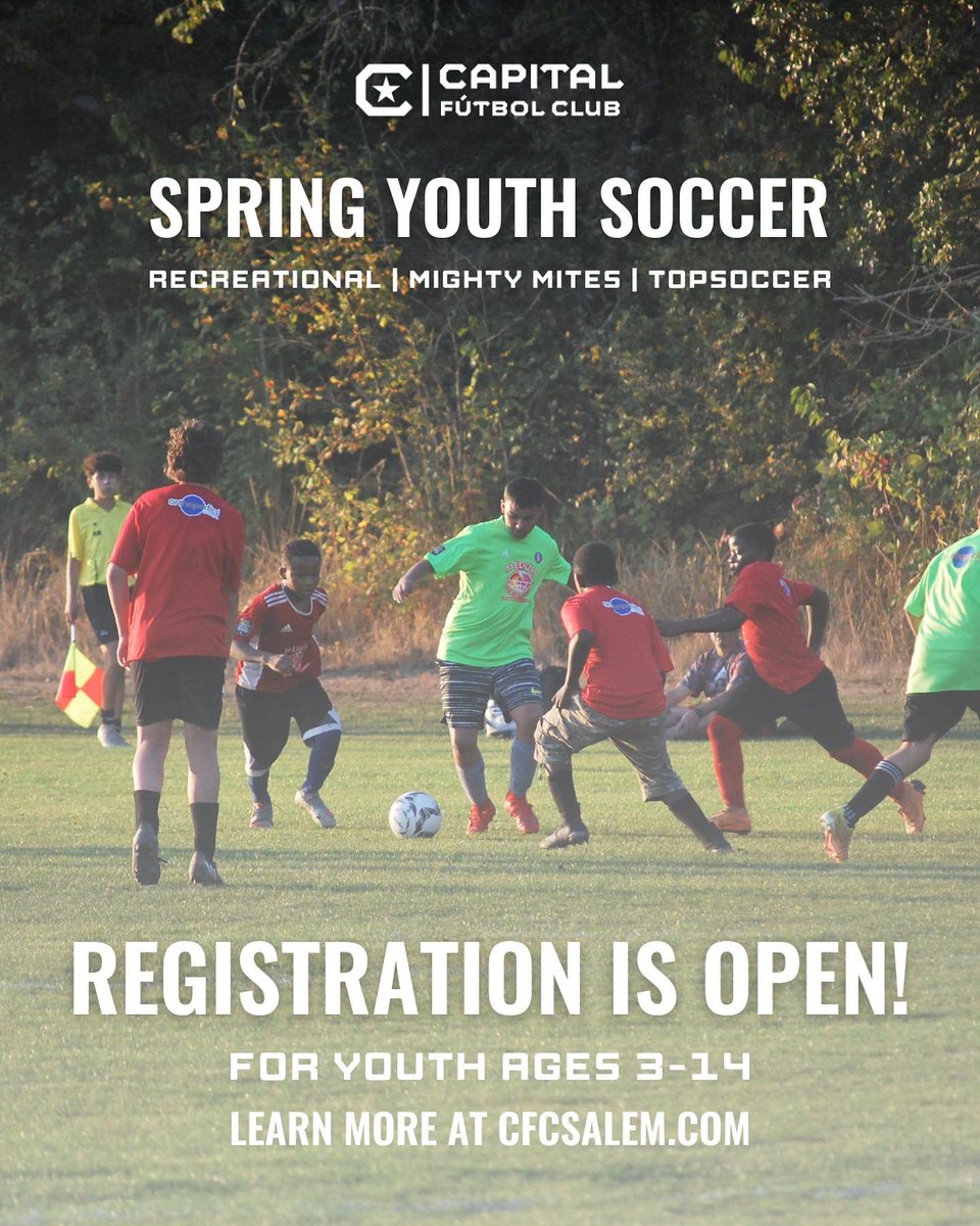 Interested in #SoccerSaturdays?

Registration for our spring Recreational programs are open now for youth ages 3-14‼️

Learn more at cfcsalem.com/news/spring ⚽️

#somoscfc