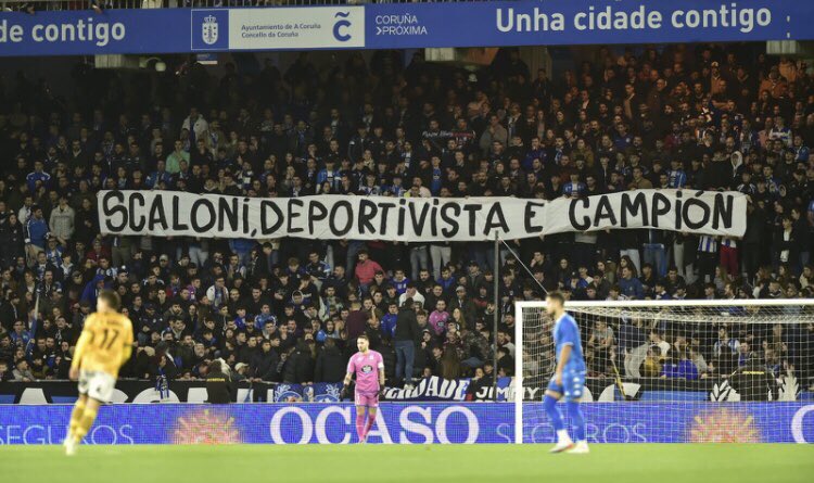 Foi un orgullo verte ser campión con Arxentina, como o fuches con nós. Cando chegue a ocasión, será un orgullo terte connosco na banda de Riazor, que sempre será a túa casa. <a href="/lioscaloni/">Lionel Scaloni</a>
