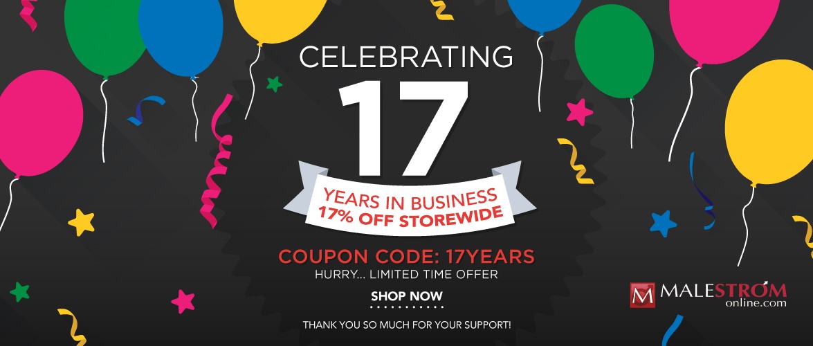 Celebrating 17 Years in business! Extra 17% OFF. Discount code: 17YEARS. Thank you for your support! #Men #gayundies #Sales #UnderwearForMen