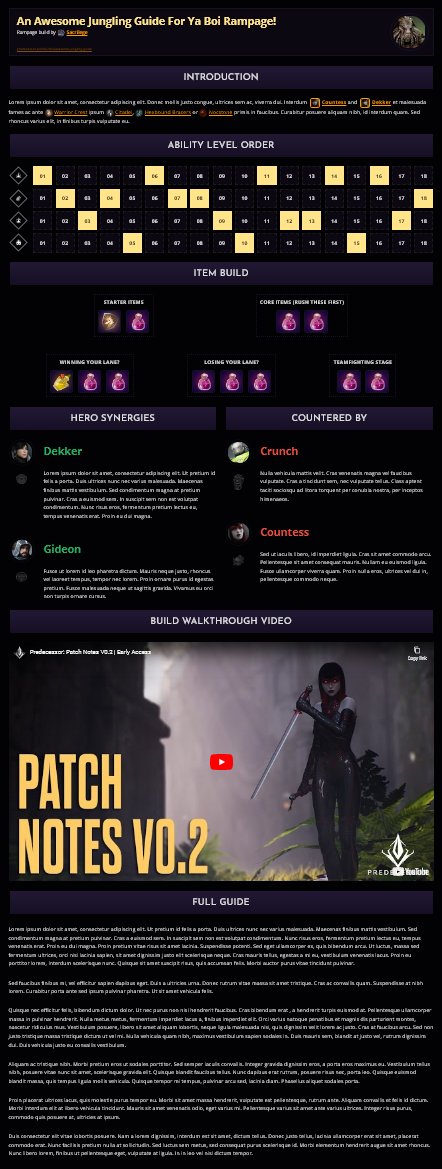 PredecessorPRO's tweet image. A small preview of how our builds page is currently looking internally.

Any changes or additions you'd like to see?