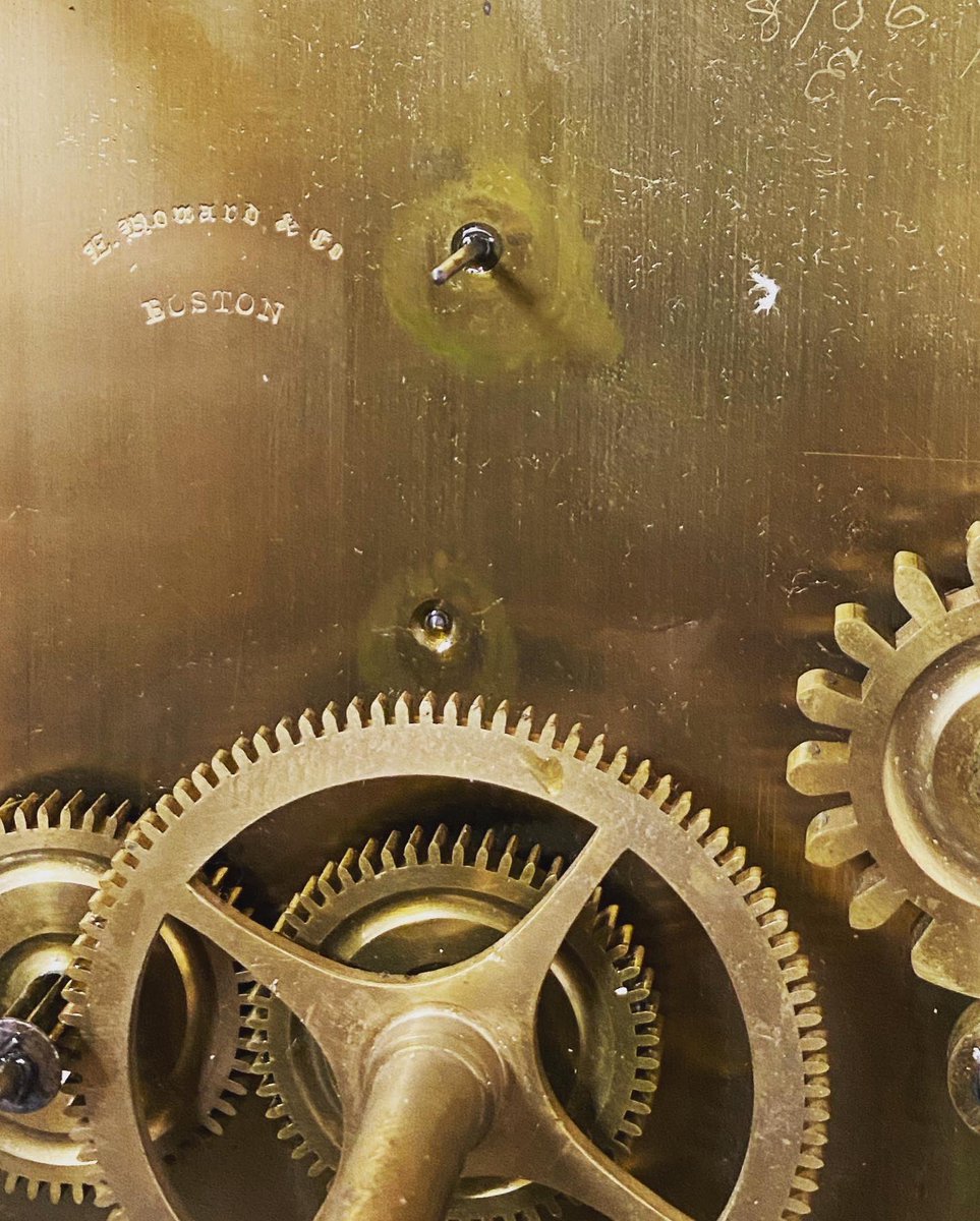 EbiePipeOrgan's tweet image. I’m pretty proud of my new office clock. An impressive E. Howard &amp;amp; Co. Watchman’s Regulator, c. 1890’s, housed in a handsome 74” long mahogany case.  #horology #oldclock #doyouhavethetime #ehowardclock #nawcc
