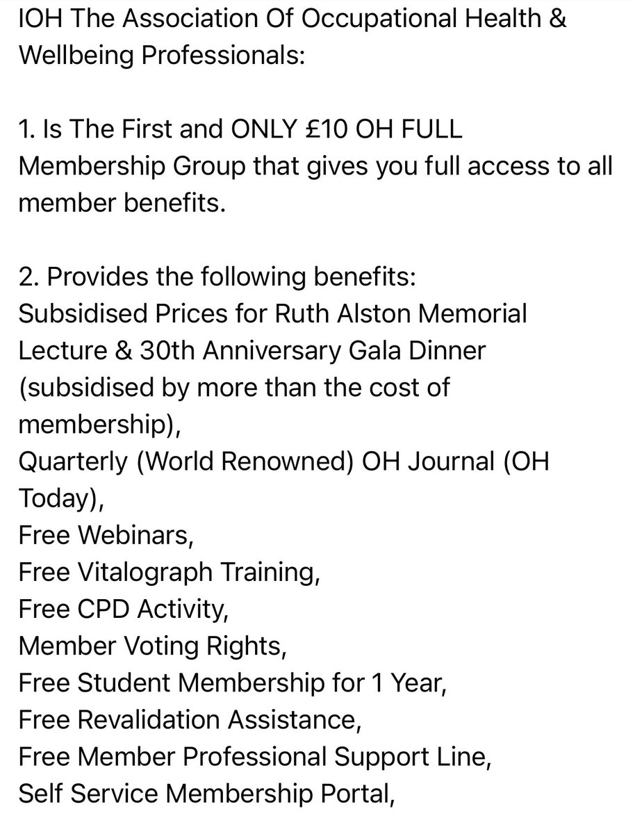 iOH - Association of OH & Wellbeing Professionals tweet media