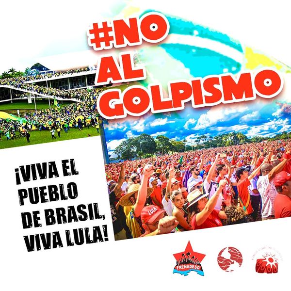 #NoAlGolpeEnBrasil: Nuestra solidaridad y apoyo al presidente electo de forma democrática en #Brasil, <a href="/LulaOficial/">Lula</a> y a su pueblo, ante intento, por parte de bolsonaristas de extrema derecha, de golpe de Estado y de subvertir el orden constitucional en #Brasil. No al fascismo!
