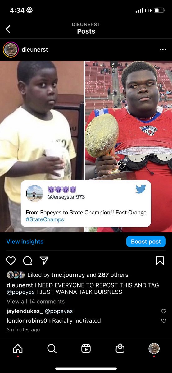 CollinDieunerst's tweet photo. I NEED EVEYONE TO GO TO MY INSTAGRAM @dieunerst REPOST MY RECENT POST AND TAG @Popeyes I JUST WANNA TALK🙏🏾 https://t.co/Fq00ylsJqs
