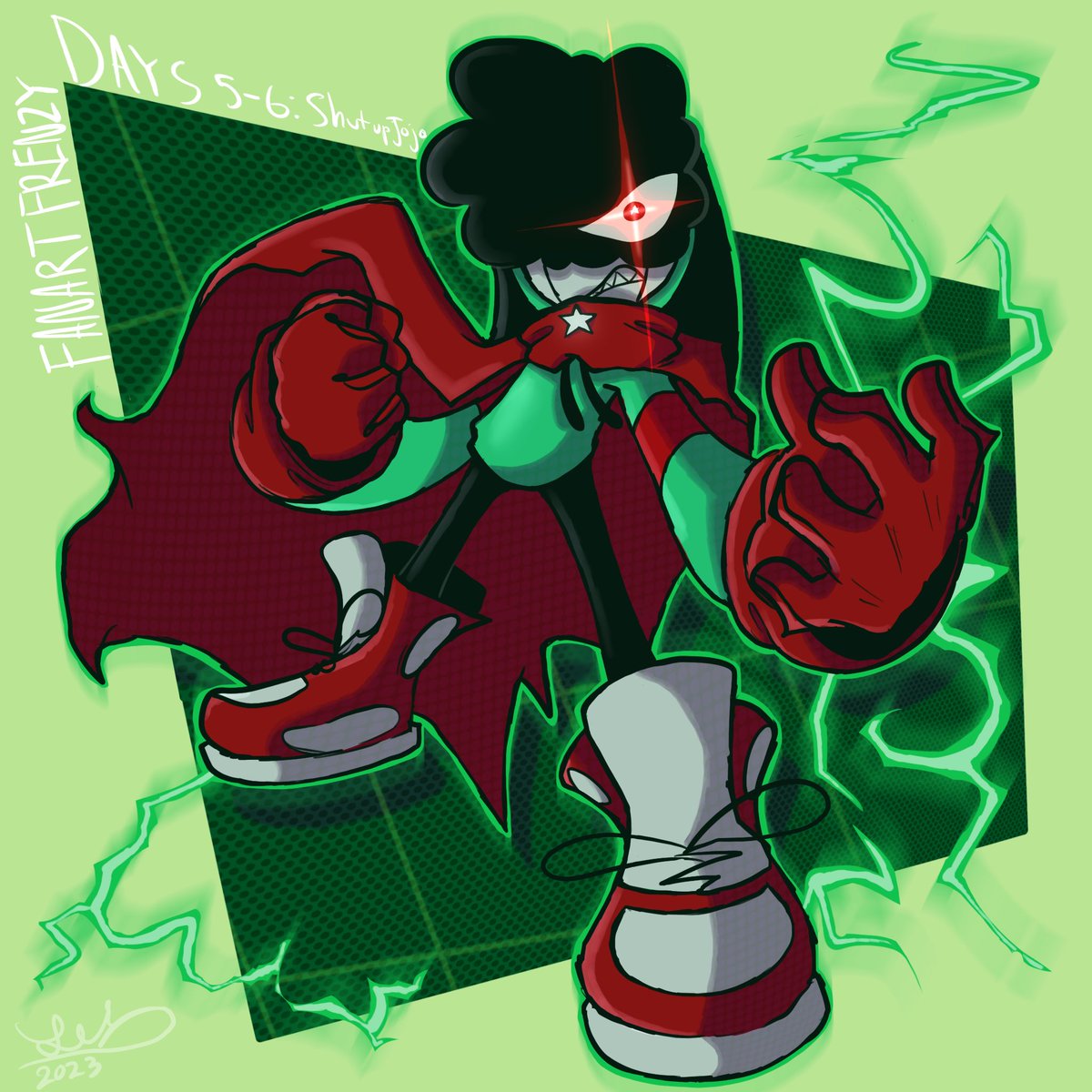 Sandpaperdotcom's tweet image. ✨FANART FRENZY DAYS 5-6✨

@shutupjojo_’s Kermit!⚡️ 

#hoodratscomic