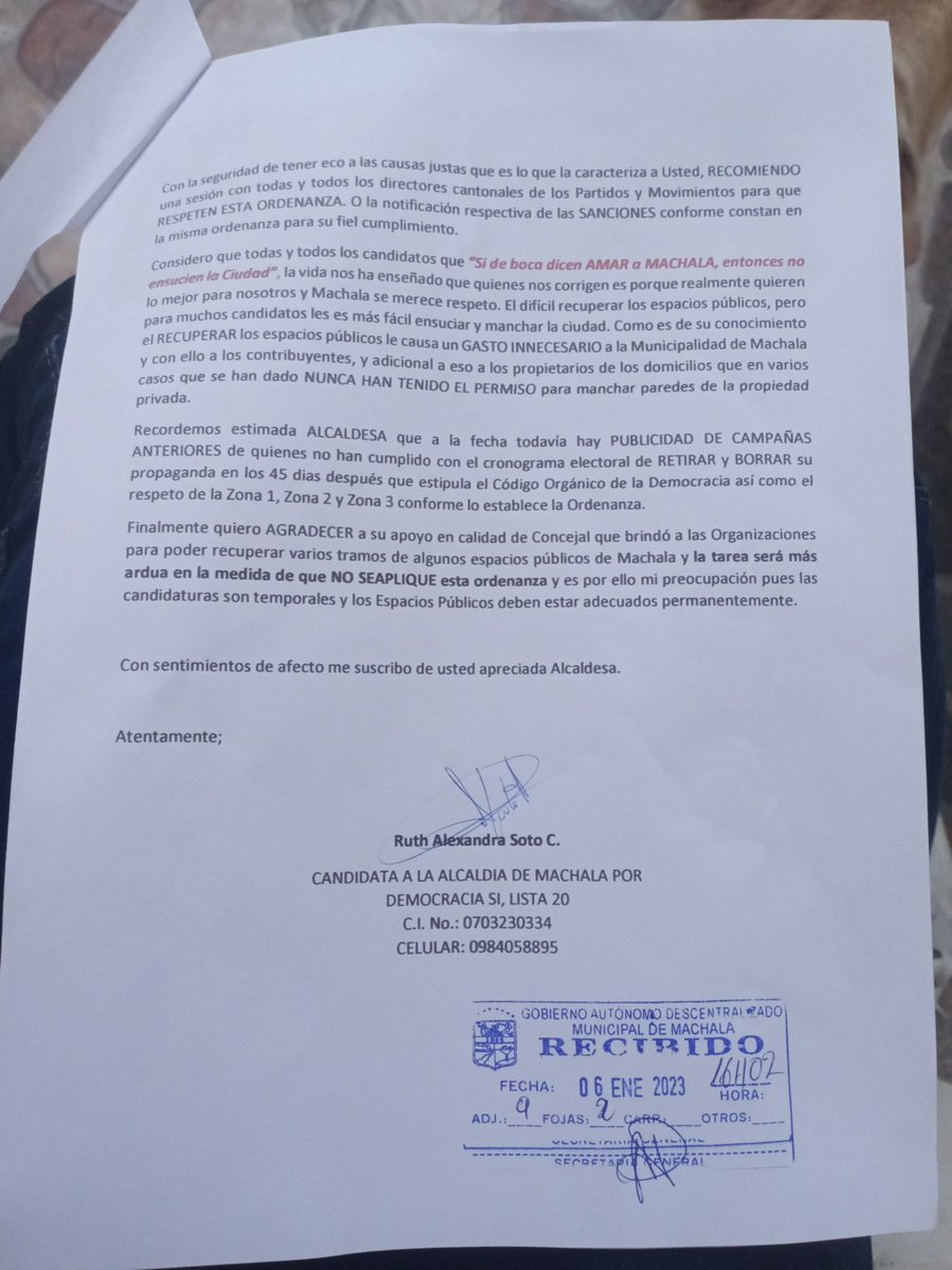 AlexandraSotoAB's tweet photo. @VillaFernando_ @FiscaliaEcuador @fpa_ec @MacasDario1 candidato RC y Carlos Rodríguez contratistas de Macas tienen una campaña MILLONARIA. @VillaFernando_ Seguimos denunciando el irrespeto a las Ordenanzas. https://t.co/DLYVbEG0CY