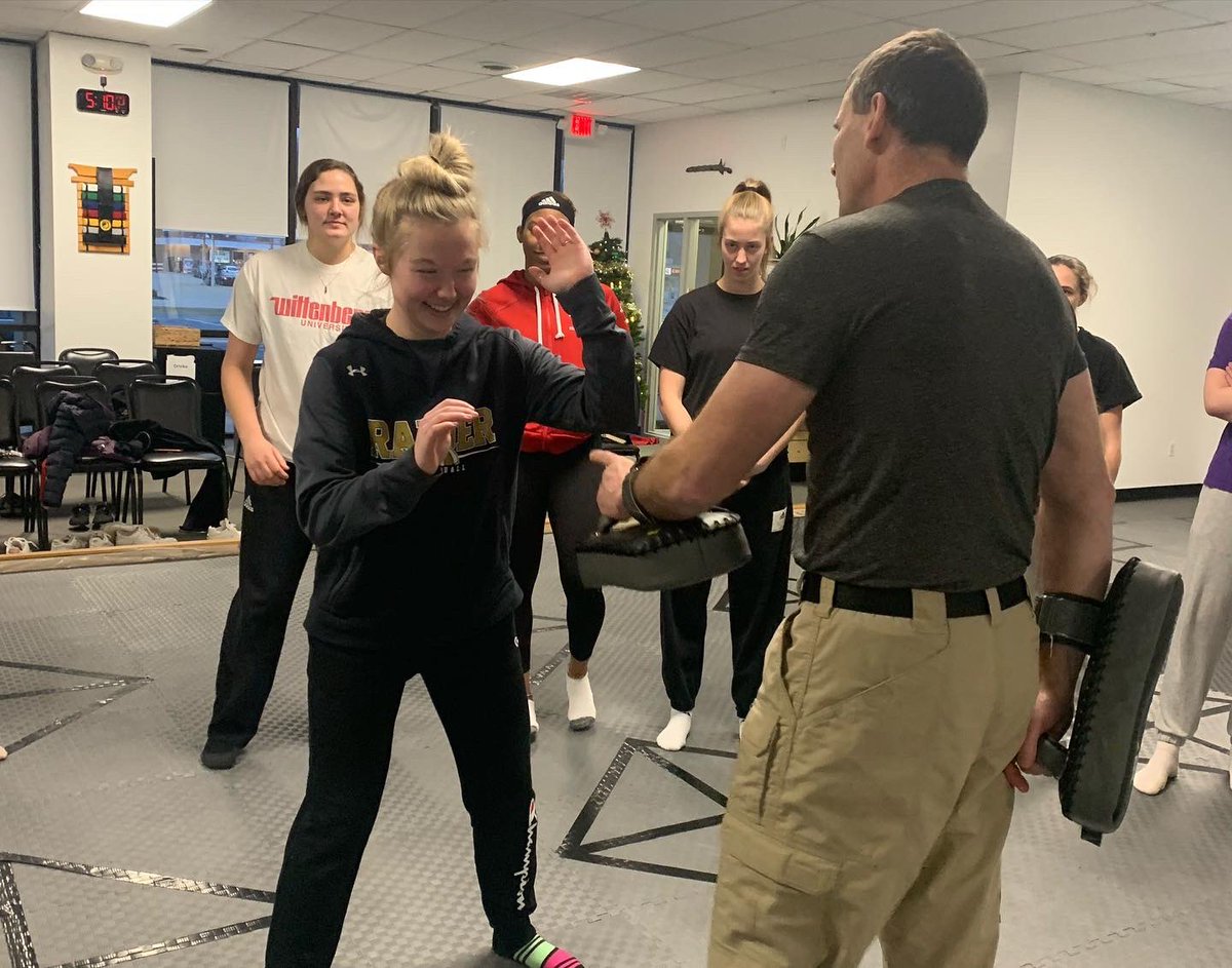 Today we had the pleasure of having a self defense seminar at Warrior Silat with Bart Berner (‘20 alum, Korynne Foote’s father). We learned a lot of valuable information and techniques! #TigerUp #Sisterhood