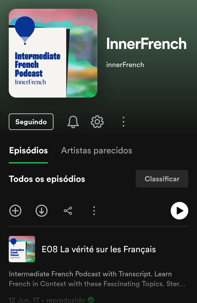 Galera que tá estudando francês

Esse podcast é MUITO bom pra treinar a escuta!!

É nível intermediário, mas ele fala tão devagarinho que acho que iniciantes tbm conseguem pegar bem