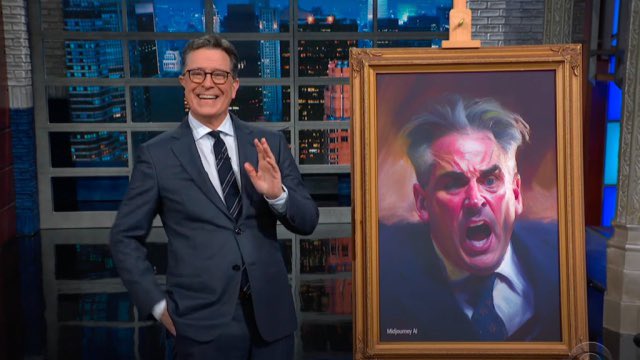 @colbertlateshow @StephenAtHome I’m an artist, I’ve been watching Stephen since I was 11 and he was doing the Colbert report. Expected better from him than using AI that profits from stealing artist’s work without compensation. Felt like a slap in the face. Please do better.