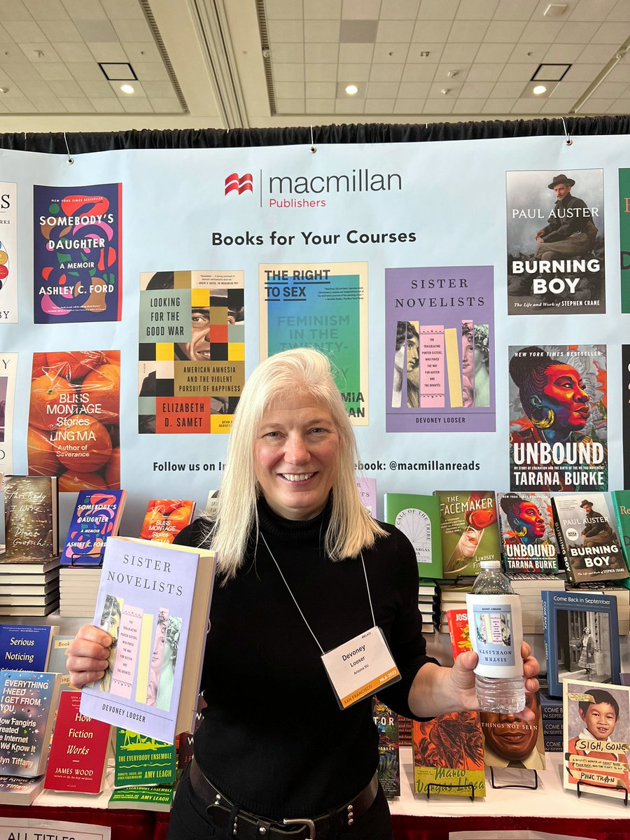 macmillanreads's tweet image. Thank you to @devoneylooser for stopping by our booth at #MLA23! 

Head to Macmillan’s booth (113P) in the MLA exhibit hall to pick up a copy of SISTER NOVELISTS 📖✨