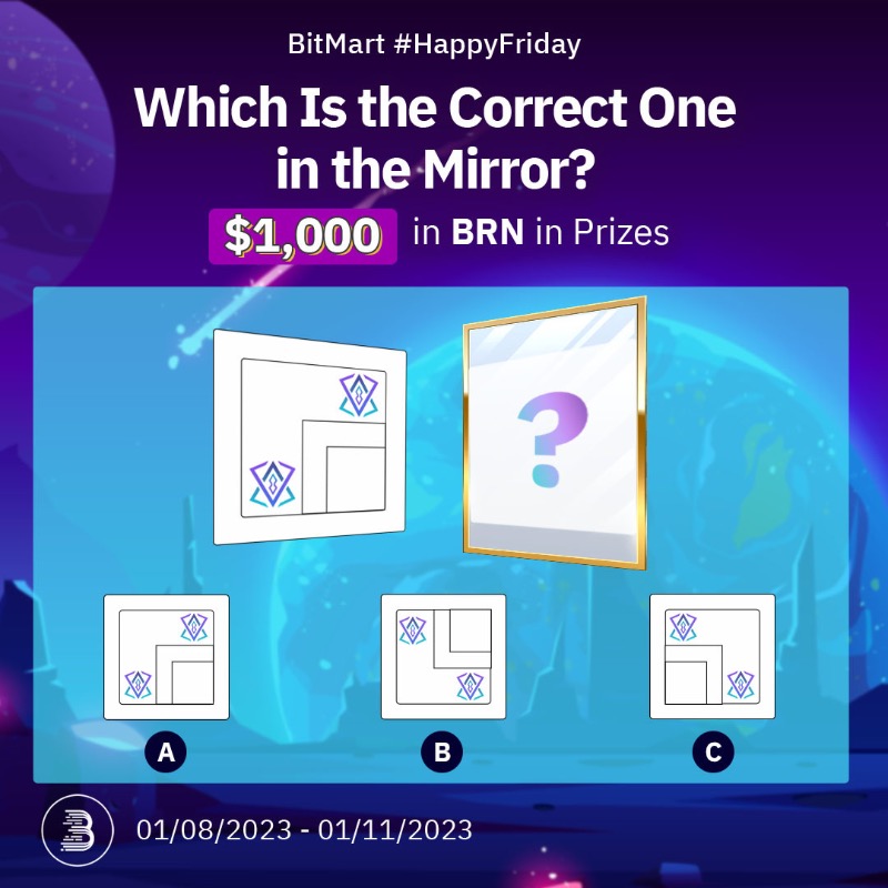 BitMartExchange's tweet photo. Happy Friday 🎉 Let's play a game &amp; win rewards from #BRN!

1️⃣ Follow @BitMartExchange @BrnMetaverse, RT, tag 3 friends
2⃣ Join: https://t.co/CAUxhdQm69
3⃣ Sign up with #BitMart: https://t.co/e1Z81sLY1Y
4⃣ Fill: https://t.co/Dsbyr4kagB

100 lucky winners share $1,000 in $BRN 🎁