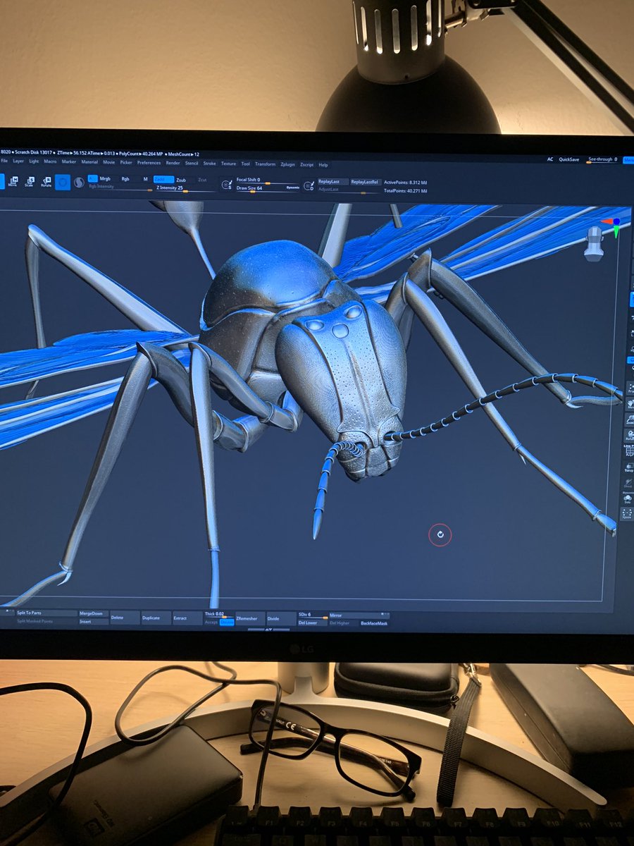 CelaFlavia's tweet photo. Sculpting a new project 
#zbrush #sculpting #wasp #insect #3D #modeling https://t.co/MBTr1gBjFw