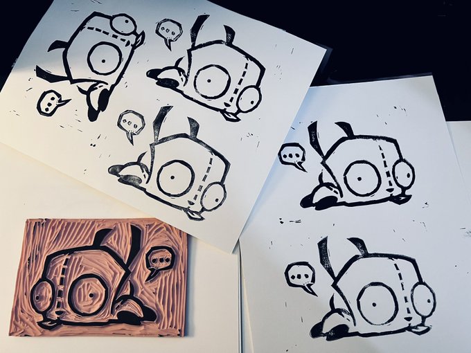 still getting the hang of linocut 