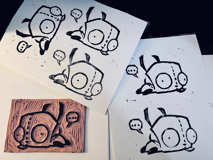 still getting the hang of linocut 