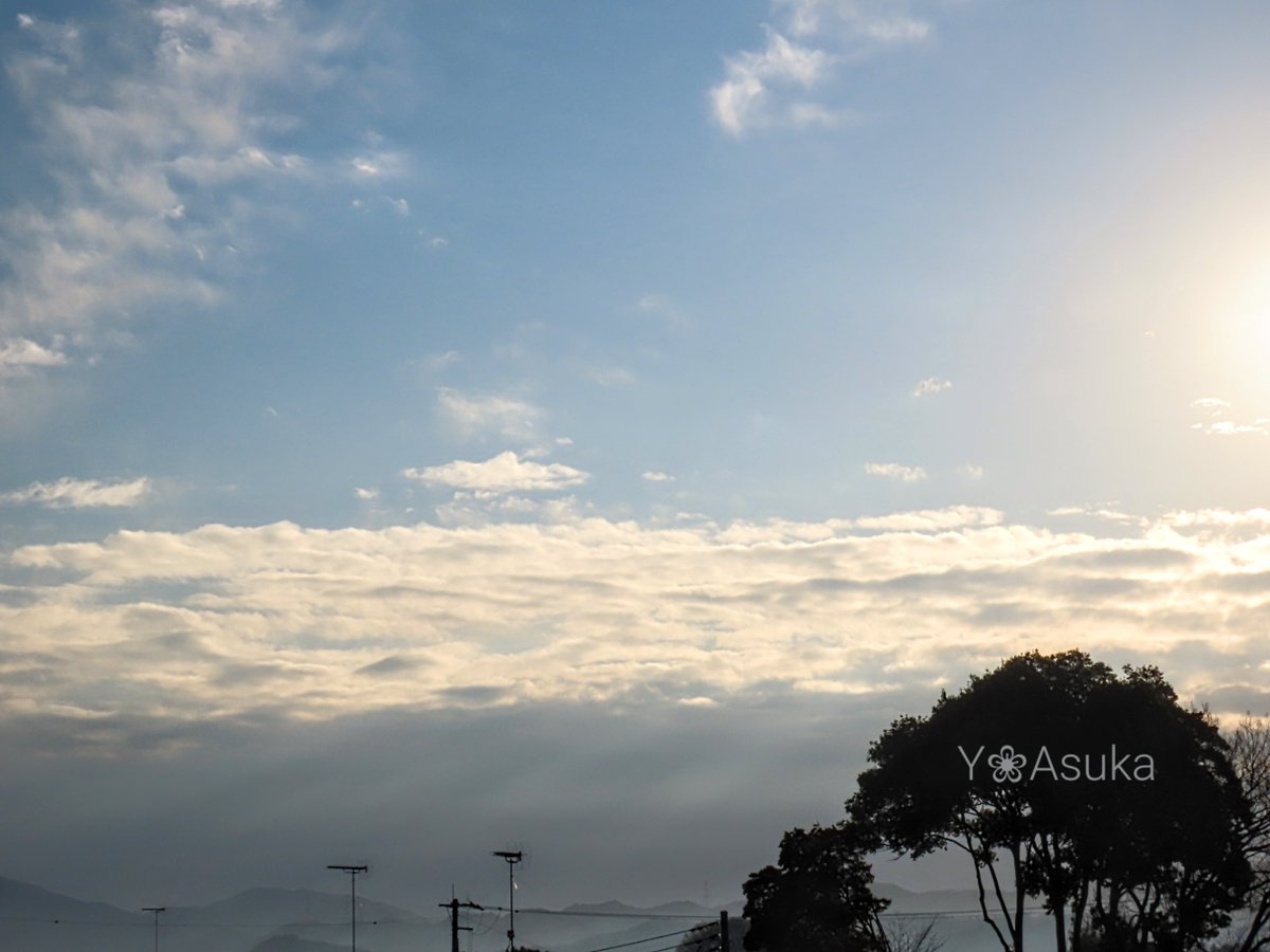 yumeasutw's tweet photo. #青空 にお日様燦々✨うっすらと #薄明光線 が降り注ぐ土曜日の朝☀️
三沢を目指し #飛行機 が行く✈️

予想最高/最低気温🌡️10℃/-1℃
晴れ☀️
お洗濯日和👕穏やかな冬晴れの一日に。

#空の名前
#天気の図鑑 #雲友
#高積雲 #層積雲 #積雲
#日光連山
#JAL #ボーイング #B737_846
#a2023 #a0107 #a202301 https://t.co/ncEWD4Ujvf