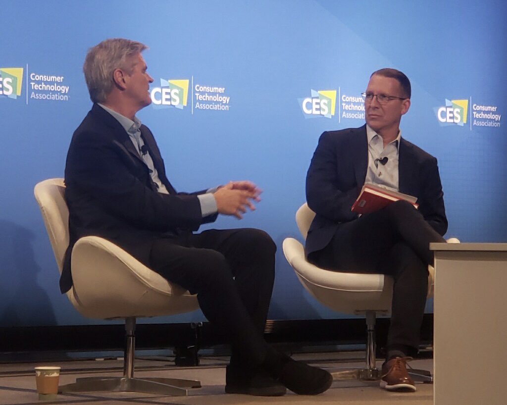 Thank you to <a href="/SteveCase/">Steve Case</a> for a good conversation about the innovation ecosystem and leveling the playing field to drive investment that may be off the beaten path. #CES2023