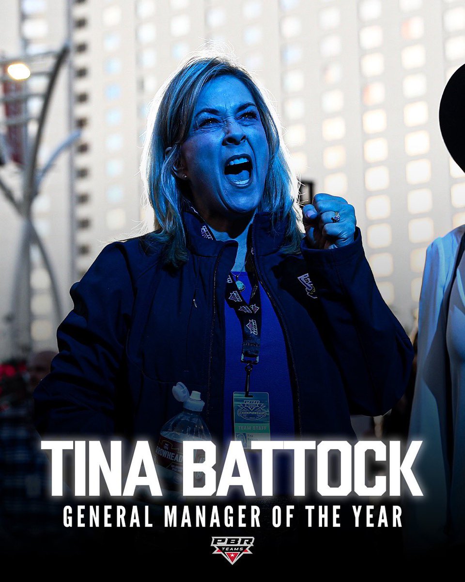 PBR's tweet photo. Congratulations to the @Nash_Stampede’s Tina Battock and Justin McBride for winning the first-ever titles of General Manager and Coach of the Year. https://t.co/xYXMXoVqbz