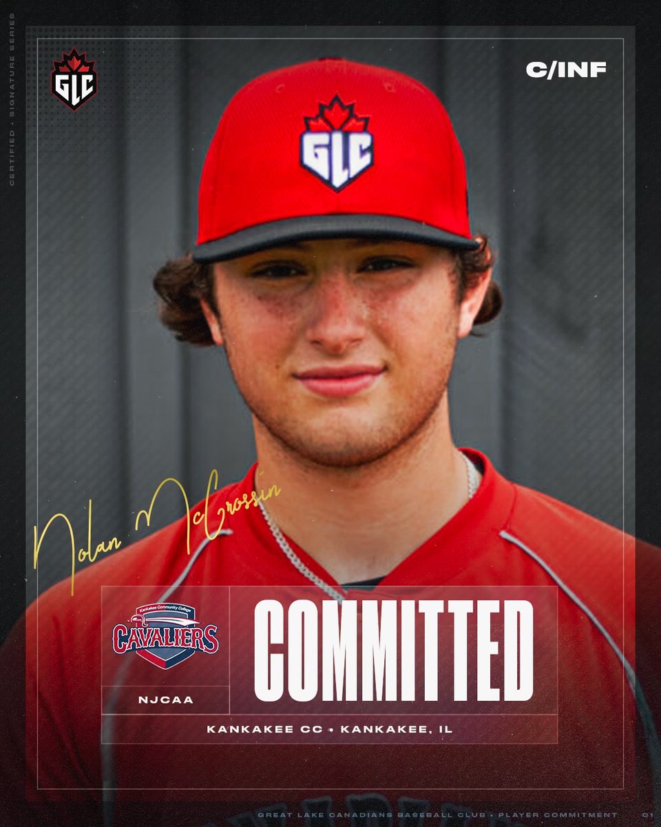 GLCanadians's tweet image. Congrats to GLC C/INF Nolan McCrossin on his commitment to Kankakee CC! @CavaliersBSB