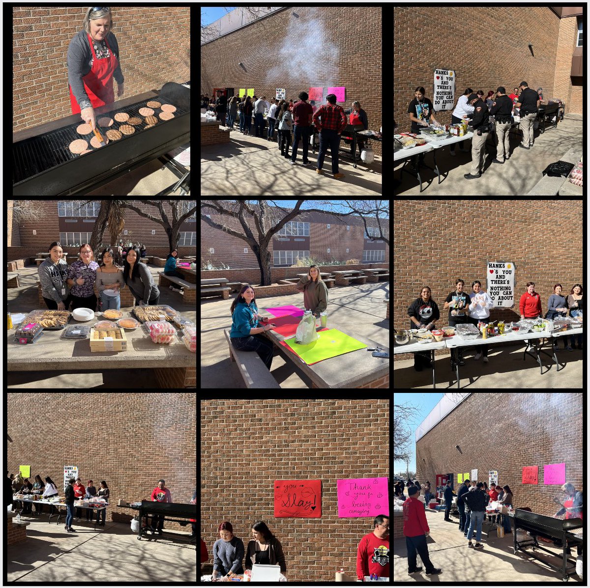 @HanksSoftball showing their appreciation with a cookout for @JMHanksHigh Teachers and Staff!! Thank you to our booster parents for all your contributions and support!! #kingdomofchampions