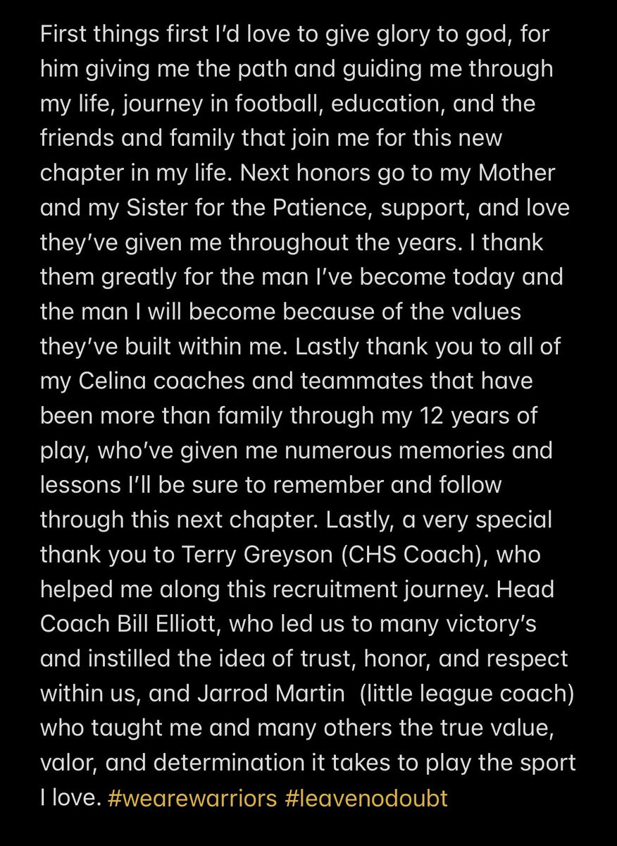 Nick Booth (@nick_b73) on Twitter photo #AGTG #COMMITTED After an amazing conversation with my family, I’m very excited to announce that I will be continuing my athletic and Academic career at <a href="/hendrixcollege/">Hendrix College</a>❗️Lets get to work! ⚫️⚔️🟠 #RollDrix
<a href="/HendrixFootball/">#WeAreWarriors</a> <a href="/RecruitCelinaFB/">Celina Bobcat Football Recruiting</a>
<a href="/RussHeidiSLC/">Russ and Heidi Phillips🏈</a> <a href="/NotCoachBuck/">NotBuck NotBuchanan</a> #AGTG #COMMITTED After an amazing conversation with my family, I’m very excited to announce that I will be continuing my athletic and Academic career at <a href="/hendrixcollege/">Hendrix College</a>❗️Lets get to work! ⚫️⚔️🟠 #RollDrix
<a href="/HendrixFootball/">#WeAreWarriors</a> <a href="/RecruitCelinaFB/">Celina Bobcat Football Recruiting</a>
<a href="/RussHeidiSLC/">Russ and Heidi Phillips🏈</a> <a href="/NotCoachBuck/">NotBuck NotBuchanan</a>