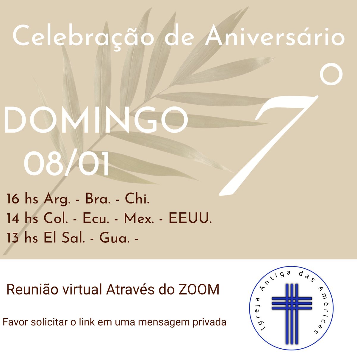 iadlaiglesia's tweet photo. Convidamos você a se juntar a nós na celebração do 7º aniversário de nossa comunhão!

#IADLA #7anos https://t.co/jN1YxdL0rA