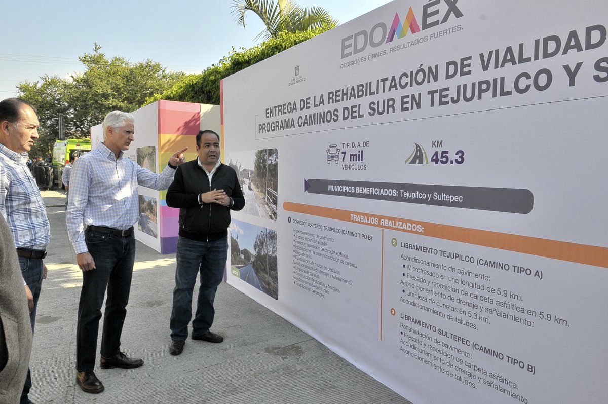 #CaminosDelSur es el proyecto carretero más grande que se haya emprendido en el Edoméx. Estamos rehabilitando más de 1,600 kilómetros de 82 caminos que comunican a 38 municipios del sur del estado, lo que equivale a la distancia entre Toluca y Cancún.
