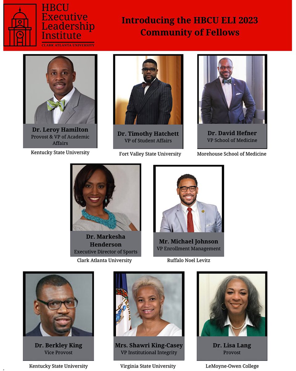 The HBCU Executive Leadership Institute is excited to introduce our 2023 Community of Fellows. Congratulations to all of you on your program selection!