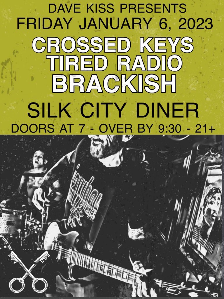 brackish__'s tweet photo. TO-NIGHT, we kick off this party at @SilkCityDiner w/ @crossedkeysphl &amp; #TiredRadio 

Get there at 7PM sharp!! 
@davekisstweets https://t.co/6IgM1a1Ynz