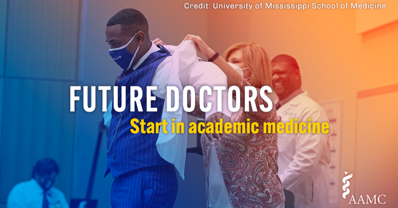 AAMCtoday's tweet photo. By 2032, the U.S. could have a doctor shortage of up to 124,000 full-time physicians. Learn how our vast network of medical schools and teaching hospitals and health systems are focused on addressing this gap.